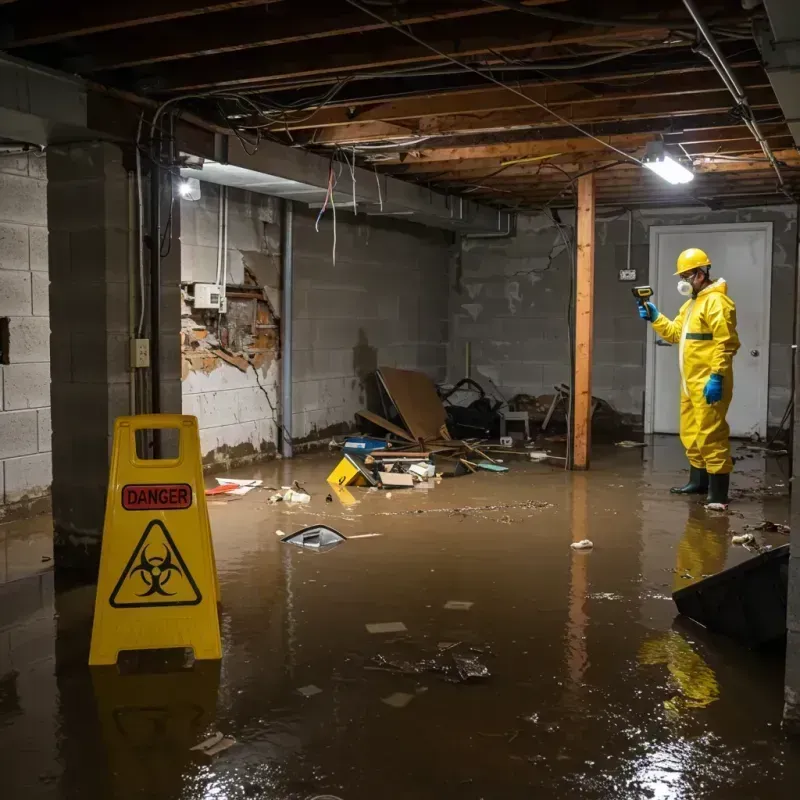 Flooded Basement Electrical Hazard in Tulsa, OK Property